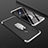 Custodia Plastica Rigida Cover Opaca Fronte e Retro 360 Gradi con Anello Supporto per Huawei Enjoy 9 Plus Argento