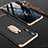 Custodia Plastica Rigida Cover Opaca Fronte e Retro 360 Gradi con Anello Supporto per Huawei Honor 20 Oro e Nero