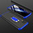 Custodia Plastica Rigida Cover Opaca Fronte e Retro 360 Gradi con Anello Supporto per Huawei Nova 6 SE Blu e Nero