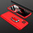 Custodia Plastica Rigida Cover Opaca Fronte e Retro 360 Gradi con Anello Supporto per Huawei P40 Lite Rosso
