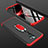 Custodia Plastica Rigida Cover Opaca Fronte e Retro 360 Gradi con Anello Supporto per Oppo A11X Rosso e Nero