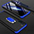Custodia Plastica Rigida Cover Opaca Fronte e Retro 360 Gradi con Anello Supporto per Oppo A91 Blu e Nero