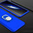 Custodia Plastica Rigida Cover Opaca Fronte e Retro 360 Gradi con Anello Supporto per Oppo Find X Blu