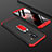 Custodia Plastica Rigida Cover Opaca Fronte e Retro 360 Gradi con Anello Supporto per Samsung Galaxy A6 Plus Rosso e Nero