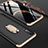 Custodia Plastica Rigida Cover Opaca Fronte e Retro 360 Gradi con Anello Supporto per Samsung Galaxy A70S Oro e Nero