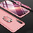 Custodia Plastica Rigida Cover Opaca Fronte e Retro 360 Gradi con Anello Supporto per Samsung Galaxy A90 5G Oro Rosa