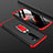 Custodia Plastica Rigida Cover Opaca Fronte e Retro 360 Gradi con Anello Supporto per Xiaomi Redmi Note 8 Pro Rosso e Nero