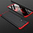 Custodia Plastica Rigida Cover Opaca Fronte e Retro 360 Gradi M01 per Realme 7 Rosso e Nero