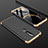 Custodia Plastica Rigida Cover Opaca Fronte e Retro 360 Gradi P01 per Nokia 6.1 Plus Oro e Nero