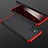 Custodia Plastica Rigida Cover Opaca Fronte e Retro 360 Gradi P01 per Samsung Galaxy M52 5G Rosso e Nero