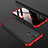 Custodia Plastica Rigida Cover Opaca Fronte e Retro 360 Gradi per Huawei Honor V20 Rosso e Nero