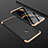 Custodia Plastica Rigida Cover Opaca Fronte e Retro 360 Gradi per Huawei Honor View 10 Lite Oro e Nero