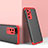Custodia Plastica Rigida Cover Opaca Fronte e Retro 360 Gradi per Huawei P40 Rosso e Nero