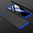Custodia Plastica Rigida Cover Opaca Fronte e Retro 360 Gradi per Huawei Y6s Blu e Nero
