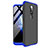 Custodia Plastica Rigida Cover Opaca Fronte e Retro 360 Gradi per Nokia 6.1 Plus Blu e Nero