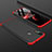 Custodia Plastica Rigida Cover Opaca Fronte e Retro 360 Gradi per Xiaomi Redmi Note 7 Rosso e Nero
