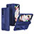 Custodia Plastica Rigida Cover Opaca R03 per Samsung Galaxy Z Fold4 5G Blu