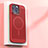 Custodia Plastica Rigida Cover Perforato con Mag-Safe Magnetic per Apple iPhone 13 Pro Rosso