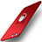 Custodia Plastica Rigida Opaca con Anello Supporto A02 per Huawei P10 Rosso