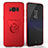 Custodia Plastica Rigida Opaca con Anello Supporto A02 per Samsung Galaxy S8 Rosso