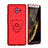 Custodia Plastica Rigida Opaca con Anello Supporto A03 per Huawei Mate 10 Rosso