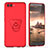 Custodia Plastica Rigida Opaca con Anello Supporto A04 per Huawei Honor V10 Rosso