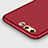 Custodia Plastica Rigida Opaca con Anello Supporto A05 per Huawei P10 Rosso