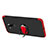 Custodia Plastica Rigida Opaca Fronte e Retro 360 Gradi con Anello Supporto Q01 per Samsung Galaxy A6 Plus Rosso e Nero