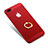 Custodia Plastica Rigida Perforato con Anello Supporto W01 per Apple iPhone 8 Plus Rosso