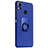 Custodia Plastica Rigida Sabbie Mobili con Anello Supporto per HTC Desire 10 Pro Blu