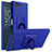 Custodia Plastica Rigida Sabbie Mobili con Anello Supporto per Sony Xperia X Compact Blu