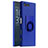 Custodia Plastica Rigida Sabbie Mobili con Anello Supporto per Sony Xperia X Compact Blu