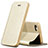 Custodia Portafoglio In Pelle con Stand L01 per Apple iPhone 5S Oro