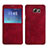 Custodia Portafoglio In Pelle con Stand L01 per Samsung Galaxy Note 5 N9200 N920 N920F Rosso