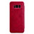 Custodia Portafoglio In Pelle con Stand L01 per Samsung Galaxy S8 Plus Rosso