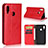 Custodia Portafoglio In Pelle con Stand L02 per Huawei Honor 10 Lite Rosso