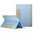 Custodia Portafoglio In Pelle con Stand L03 per Apple iPad Mini 3 Cielo Blu