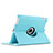 Custodia Portafoglio In Pelle con Supporto Girevole per Apple iPad 3 Cielo Blu