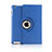 Custodia Portafoglio In Pelle con Supporto Girevole per Apple iPad 4 Blu