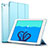 Custodia Portafoglio In Pelle con Supporto L01 per Apple iPad Air Cielo Blu