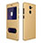 Custodia Portafoglio In Pelle con Supporto L01 per Huawei Enjoy 7 Plus Oro