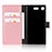 Custodia Portafoglio In Pelle con Supporto L01 per Sony Xperia XZ1 Compact Rosa