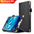 Custodia Portafoglio In Pelle con Supporto L04 per Huawei Mediapad M3 8.4 BTV-DL09 BTV-W09 Nero