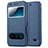 Custodia Portafoglio In Pelle con Supporto per Huawei Ascend G620S Blu