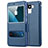 Custodia Portafoglio In Pelle con Supporto per Huawei Honor 7 Dual SIM Blu