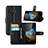 Custodia Portafoglio In Pelle con Supporto per Microsoft Lumia 550 Nero