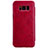 Custodia Portafoglio In Pelle con Supporto S01 per Samsung Galaxy S8 Plus Rosso