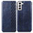 Custodia Portafoglio In Pelle Cover con Supporto A01D per Samsung Galaxy S21 5G Blu