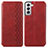 Custodia Portafoglio In Pelle Cover con Supporto A01D per Samsung Galaxy S21 5G Rosso
