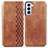 Custodia Portafoglio In Pelle Cover con Supporto A01D per Samsung Galaxy S21 Plus 5G Marrone